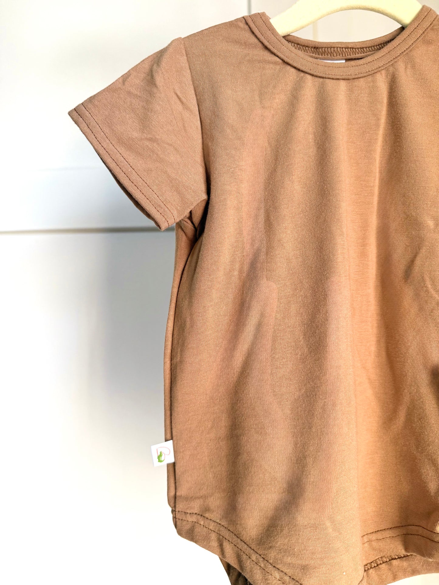 Camel Curved Hem Tee