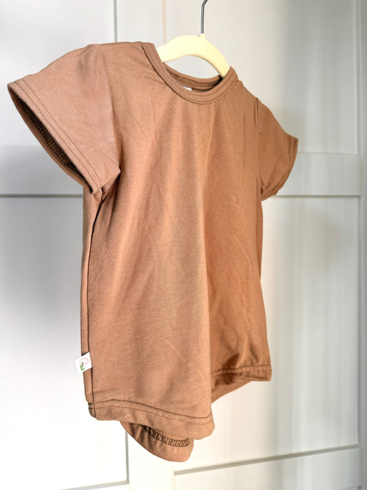 Camel Curved Hem Tee