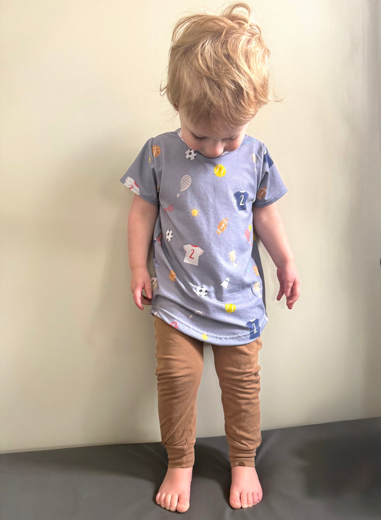 Camel Curved Hem Tee