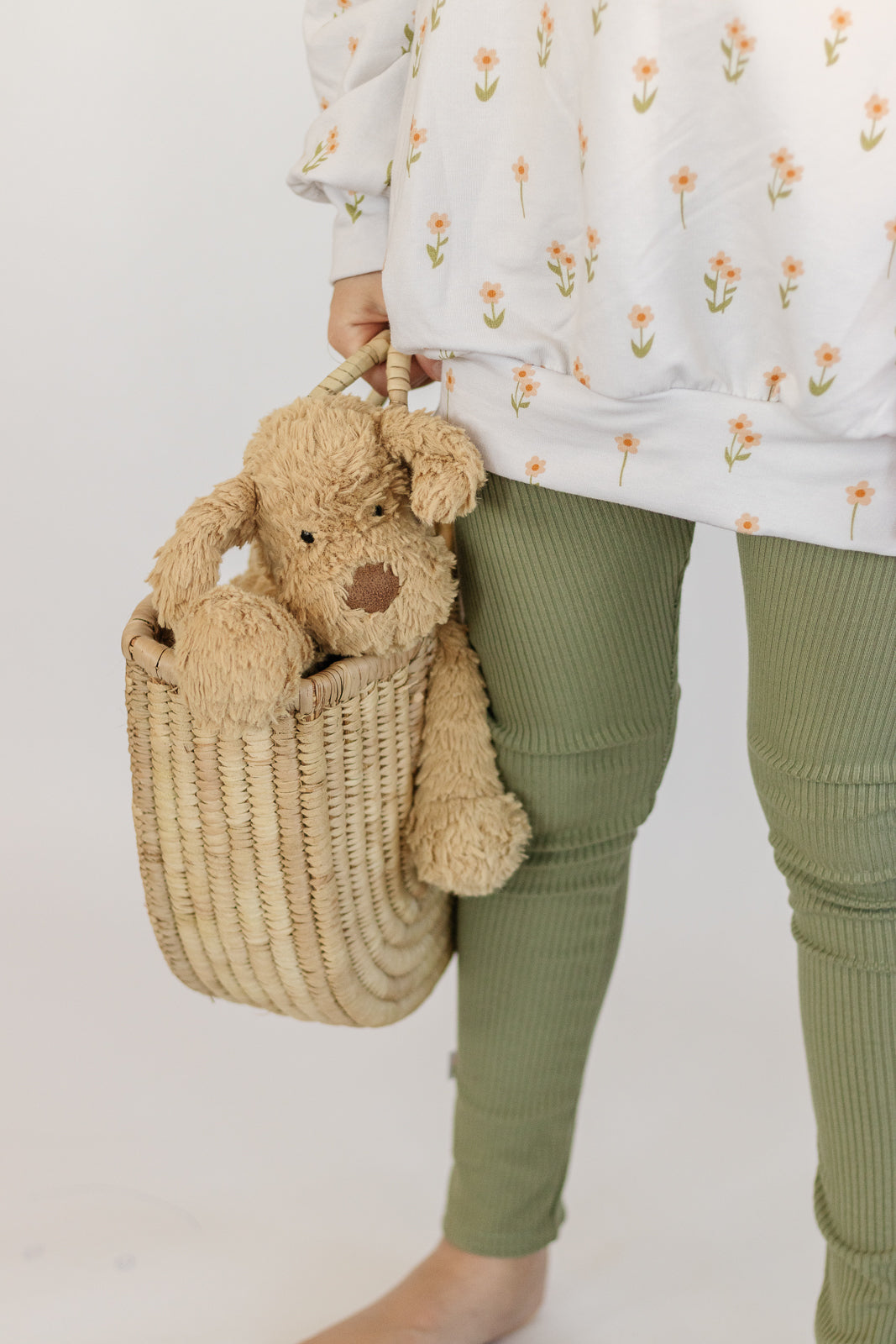 Ribbed Leggings in Sand Bamboo