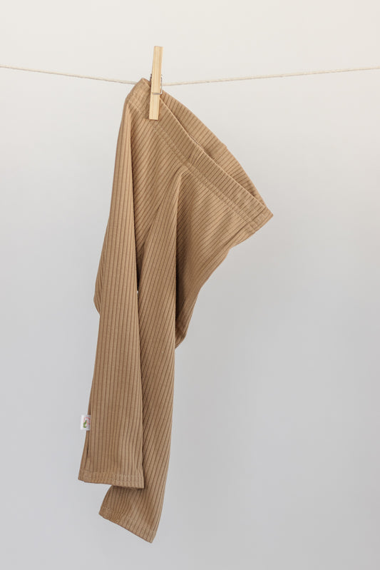 Ribbed Leggings in Sand Bamboo